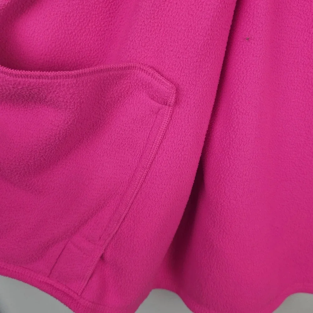 Womens 1X Hot Pink Fleece Zip Up Vest Sleeveless‎ Pocket Casual Layer Outdoors - Picture 4 of 12